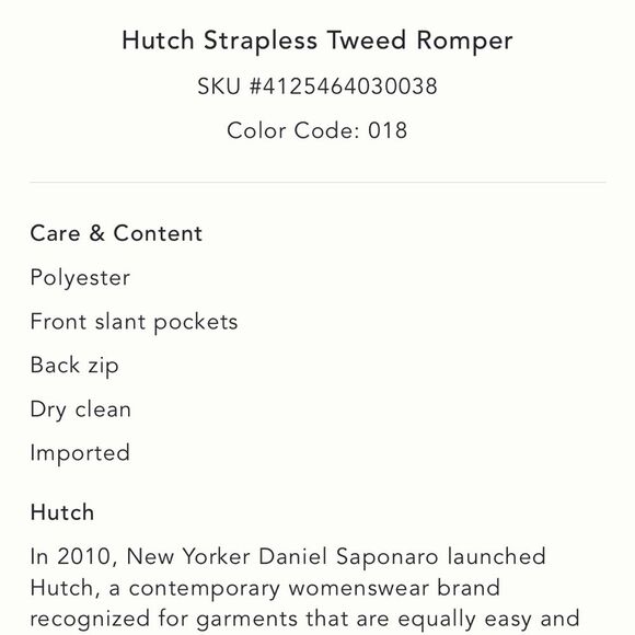 Anthropologie Hutch Strapless Tweed Romper - Picture 5 of 5